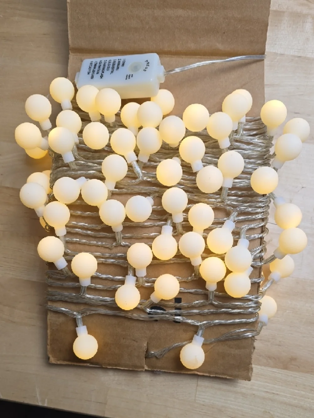 100 Warm White Globe Fairy LED String Lights on Silver Wire 40'